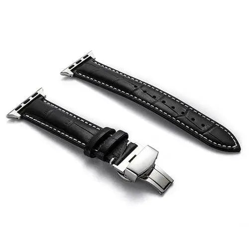 Bracelet de montre en véritable cuir de vache, compatible avec les montres connectées 42mm 44mm 45mm 46mm 49mm, réglable et universel | Sulvida