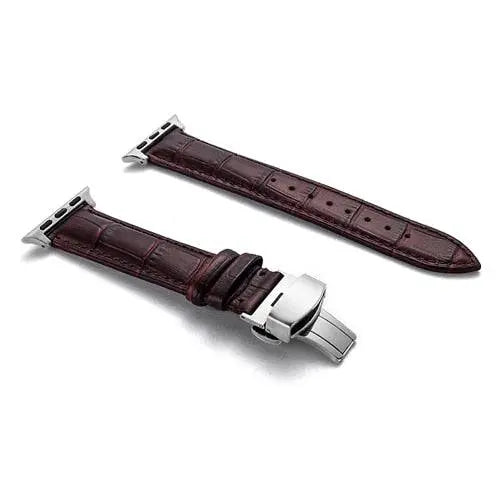 Bracelet de montre en véritable cuir de vache, compatible avec les montres connectées 42mm 44mm 45mm 46mm 49mm, réglable et universel | Sulvida