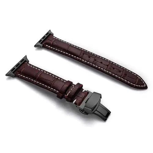Bracelet de montre en véritable cuir de vache, compatible avec les montres connectées 42mm 44mm 45mm 46mm 49mm, réglable et universel | Sulvida
