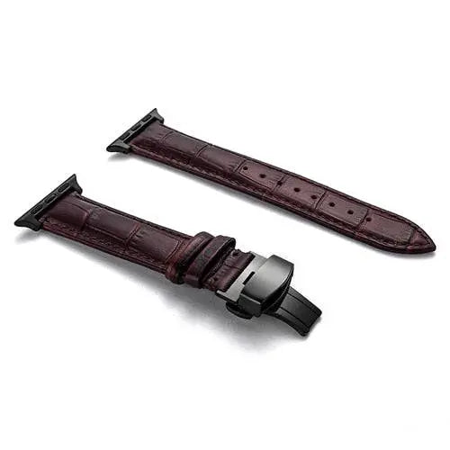Bracelet de montre en véritable cuir de vache, compatible avec les montres connectées 42mm 44mm 45mm 46mm 49mm, réglable et universel | Sulvida