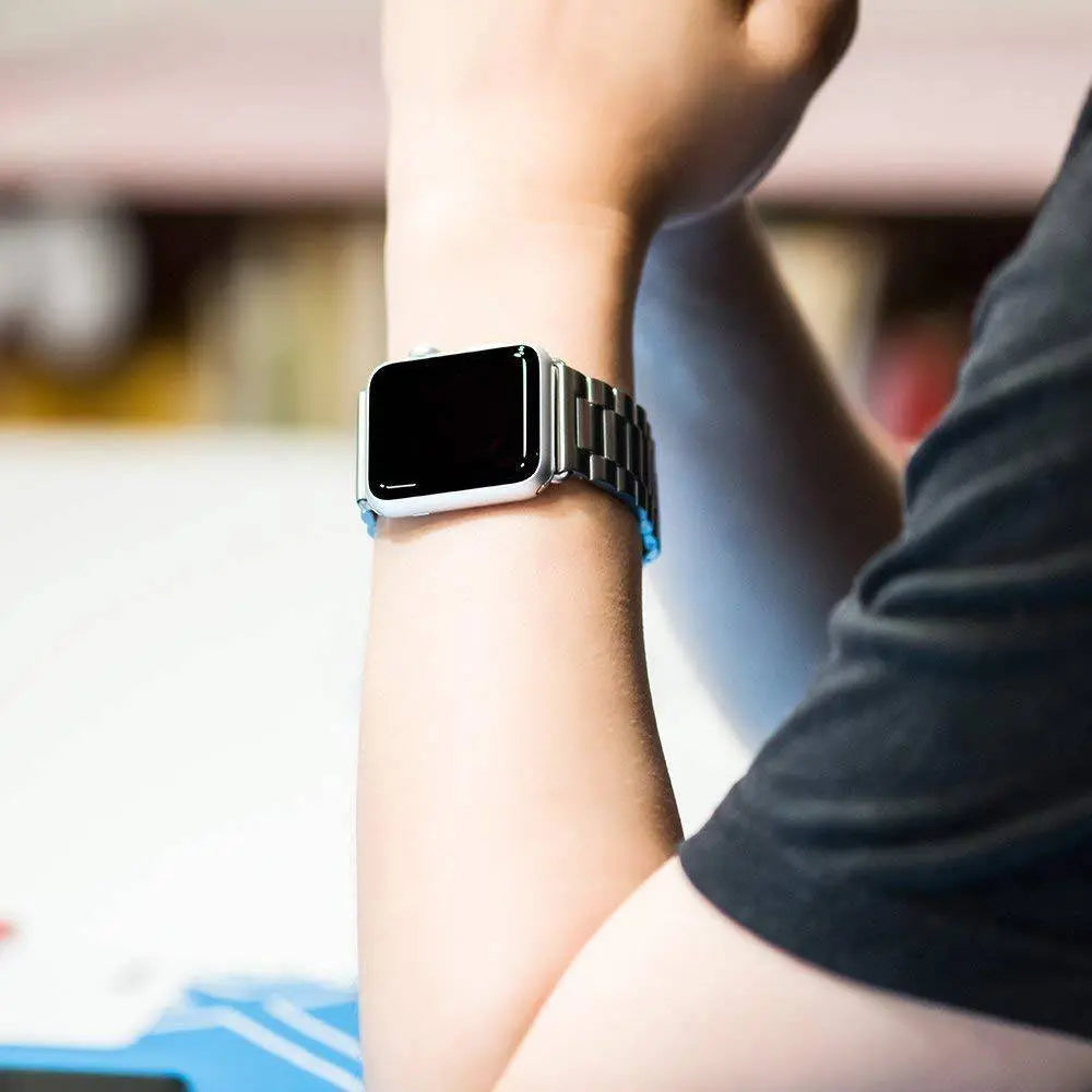 Bracelet de montre en acier inoxydable pour Apple Watch Series 12 et Ultra 4, bracelet métallique haut de gamme 42/46/49 mm | Sulvida