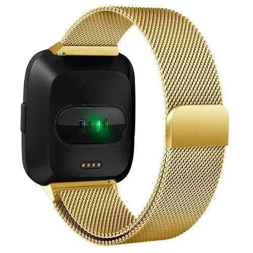 Bracelet en maille pour Fitbit Versa, en acier inoxydable, réglable, fermeture magnétique, bracelet élégant pour montre connectée | Sulvida