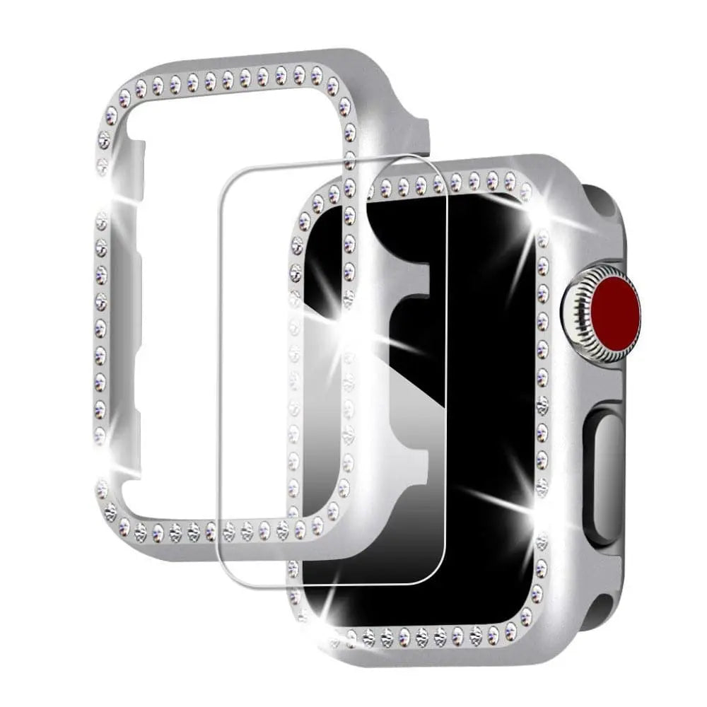 Ensemble boîtier et bracelet pour Apple Watch 38mm 40mm 42mm 44mm, boîtier Royalty avec bracelet Diva, couleur or, montre connectée | Sulvida