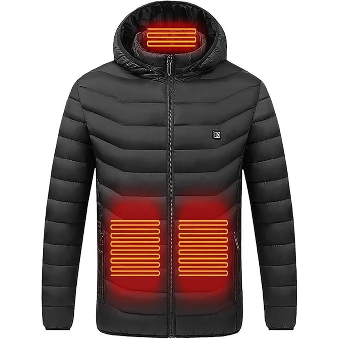 Gewatteerde winterjas met 9 verwarmingszones capuchon doorgestikt ontwerp warme outdoorjas heren dames unisex | Sulvida