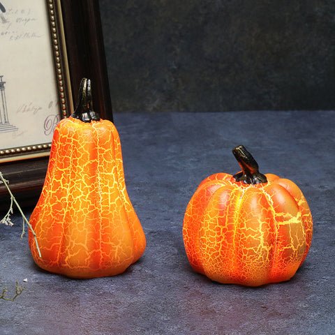 Pompoen Lantaarn met Vlam LED Verlichting Halloween Decoratie Kaarslamp Hars Sfeerlicht Tuindecoratie | Sulvida