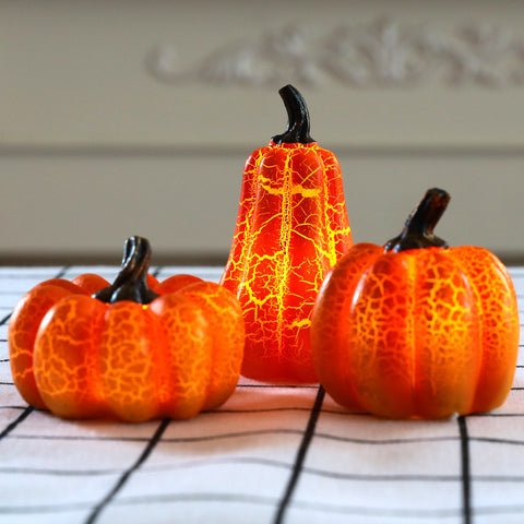 Pompoen Lantaarn met Vlam LED Verlichting Halloween Decoratie Kaarslamp Hars Sfeerlicht Tuindecoratie | Sulvida