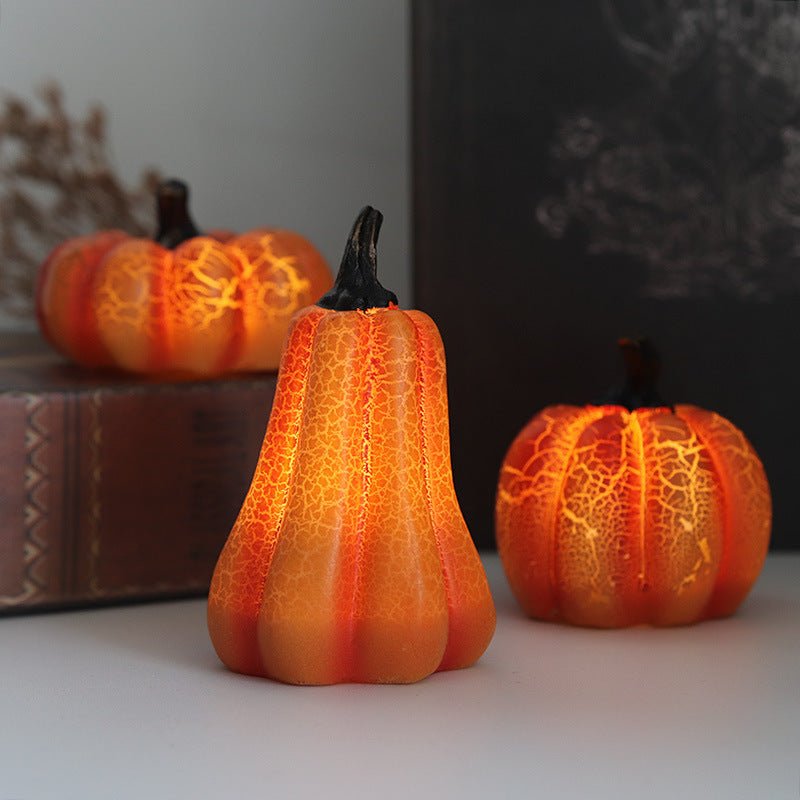 Pompoen Lantaarn met Vlam LED Verlichting Halloween Decoratie Kaarslamp Hars Sfeerlicht Tuindecoratie | Sulvida