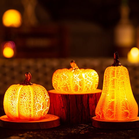 Pompoen Lantaarn met Vlam LED Verlichting Halloween Decoratie Kaarslamp Hars Sfeerlicht Tuindecoratie | Sulvida
