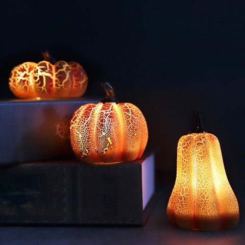 Pompoen Lantaarn met Vlam LED Verlichting Halloween Decoratie Kaarslamp Hars Sfeerlicht Tuindecoratie | Sulvida