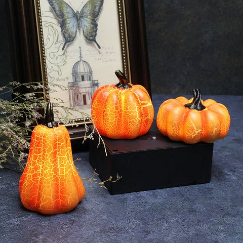 Pompoen Lantaarn met Vlam LED Verlichting Halloween Decoratie Kaarslamp Hars Sfeerlicht Tuindecoratie | Sulvida