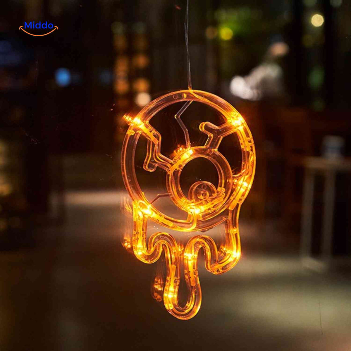 LED-decoratielamp Halloween zuignap 20cm kunststof pompoen spookje heksenhoed sfeerverlichting binnen buiten | Sulvida