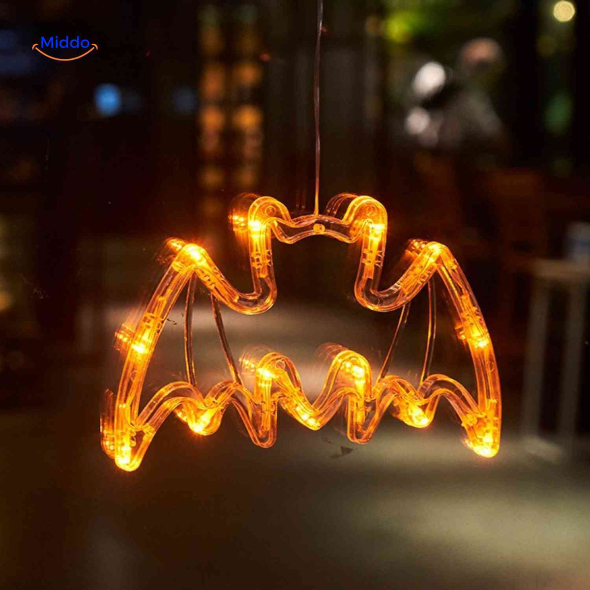 LED-decoratielamp Halloween zuignap 20cm kunststof pompoen spookje heksenhoed sfeerverlichting binnen buiten | Sulvida