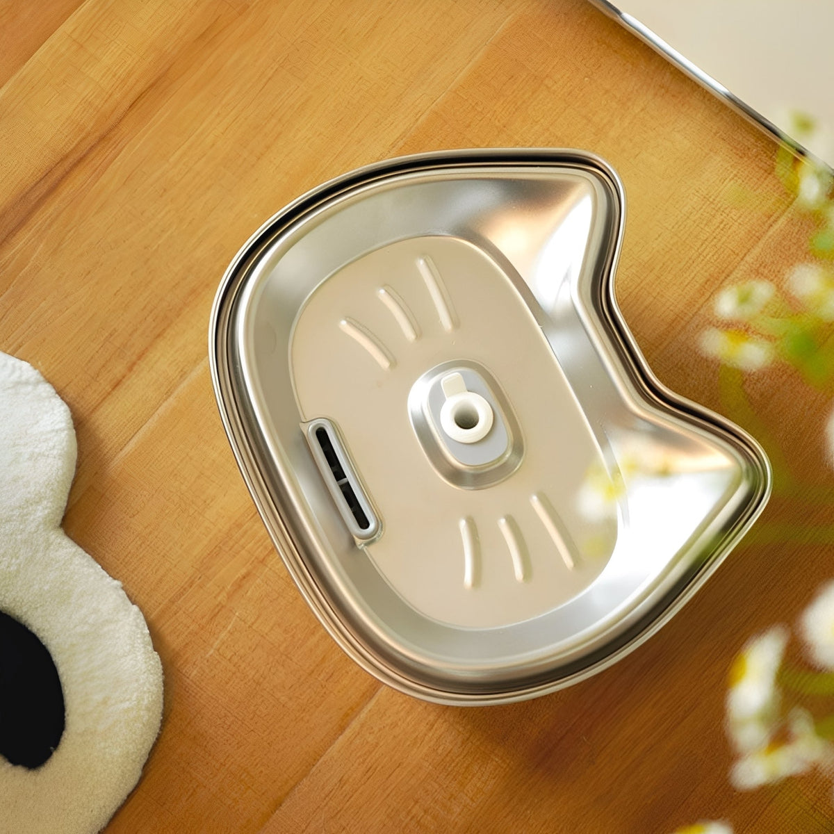 Fontaine à eau pour chats en acier inoxydable, 3 litres, système de filtration, eau courante, abreuvoir silencieux pour animaux | Sulvida