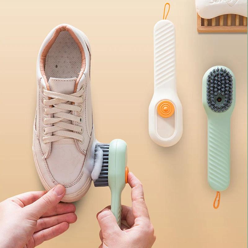 Schuhreinigungsbürsten mit Seifenhalter, 2er-Set, praktische Reinigungswerkzeuge für Schuhe und Kleidung | Sulvida