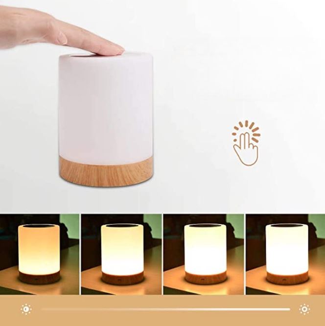 Oplaadbare LED-tafellamp met touchbediening dimbaar warm wit en RGB kleurenwisseling draadloos sfeerlicht | Sulvida