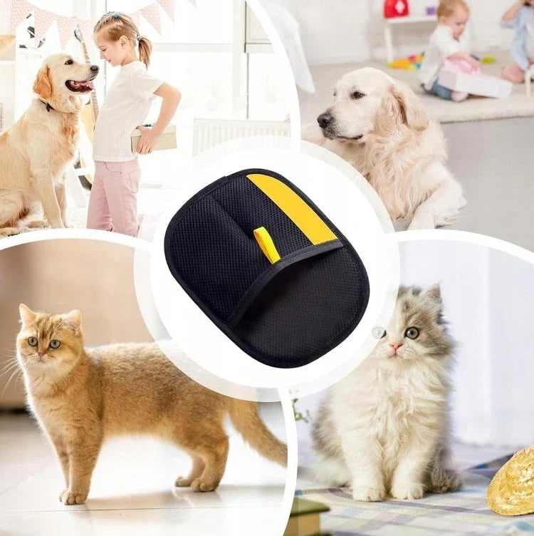 Huisdierenvachtverzorgingshandschoen voor effectieve haarverzameling bij honden en katten - dubbelzijdige verzorgingshandschoen met flexibel design | Sulvida