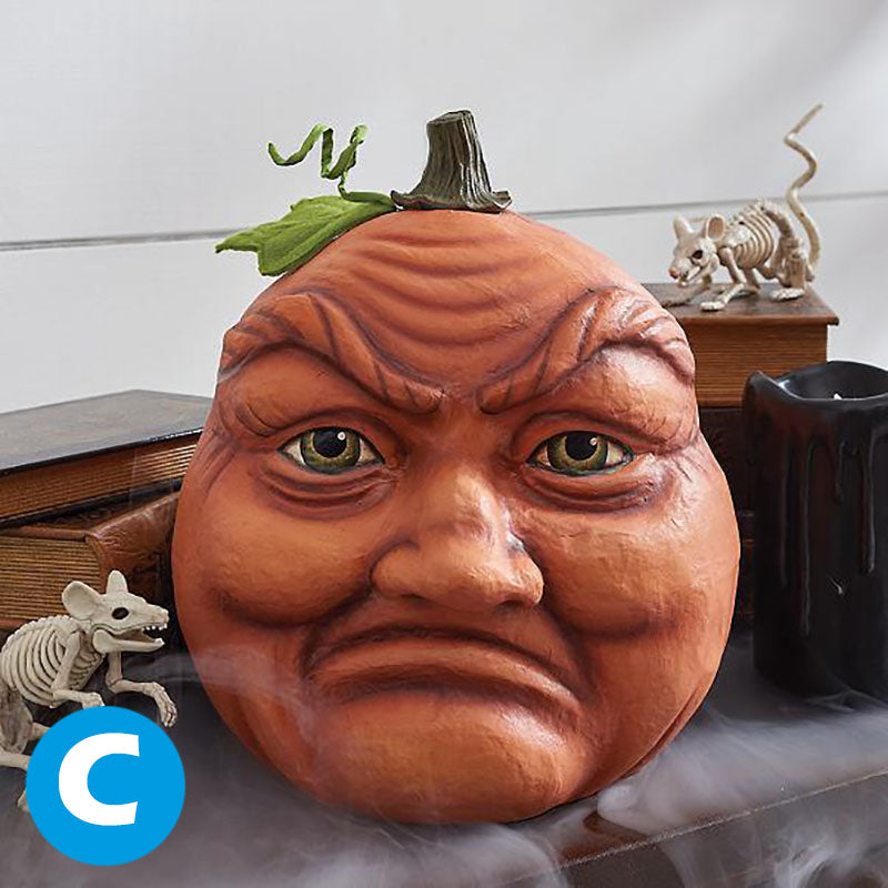 Decoratieve Halloween Pompoen met LED Verlichting Grappig Pompoenhoofd van Hars voor Tuin en Feesten | Sulvida