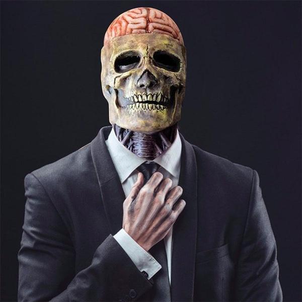 Skeletmasker Latex Halloween Schedel Hoofdmasker Met Hoed Angstaanjagend Realistisch Horror Feestkostuum Carnaval | Sulvida