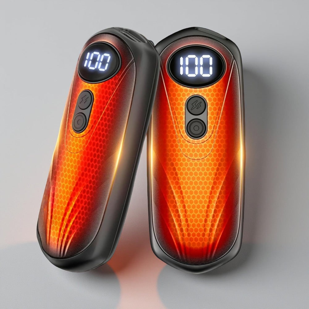 Oplaadbare Handwarmers met LED-Display Draagbaar USB 2 Stuks Zakverwarmer Wintersport Handverwarming | Sulvida