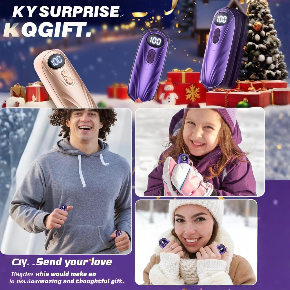 Oplaadbare Handwarmers met LED-Display Draagbaar USB 2 Stuks Zakverwarmer Wintersport Handverwarming | Sulvida