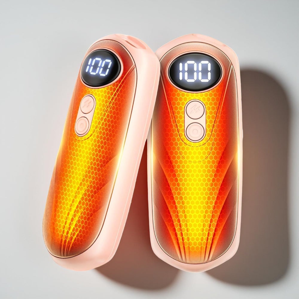 Oplaadbare Handwarmers met LED-Display Draagbaar USB 2 Stuks Zakverwarmer Wintersport Handverwarming | Sulvida