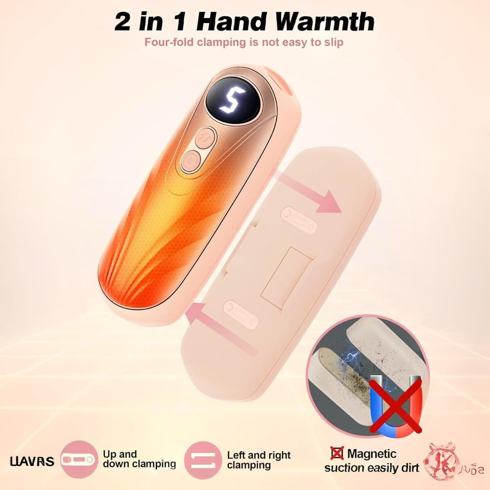 Oplaadbare Handwarmers met LED-Display Draagbaar USB 2 Stuks Zakverwarmer Wintersport Handverwarming | Sulvida