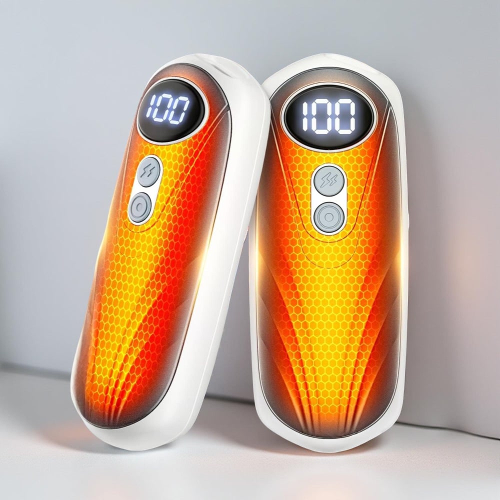 Oplaadbare Handwarmers met LED-Display Draagbaar USB 2 Stuks Zakverwarmer Wintersport Handverwarming | Sulvida