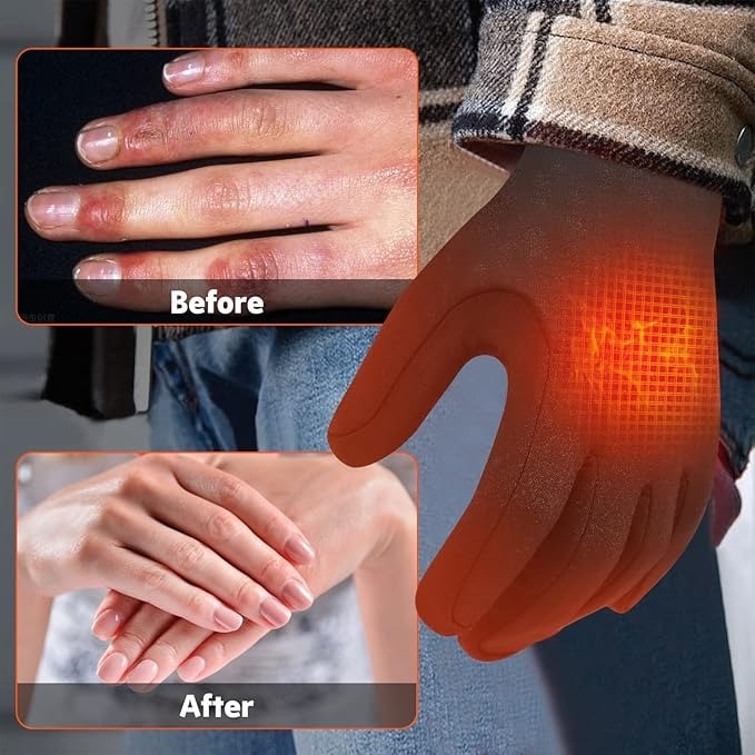 Verwarmde Binnenhandschoenen Oplaadbaar met Instelbare Temperatuur Winterhandschoenen voor Wintersport | Sulvida