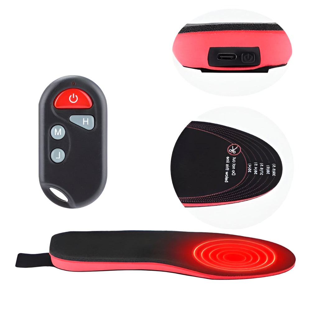 Verwarmbare Inlegzolen met Afstandsbediening Voetboogondersteuning USB Oplaadbaar Comfort Warmte Winter | Sulvida