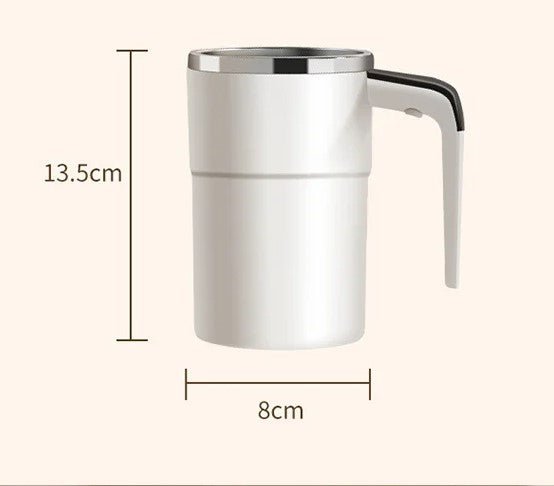 Samomieszający kubek do kawy z cyfrowym wyświetlaczem temperatury i magnetycznym systemem mieszania, 380 ml, kubek termiczny ze stali nierdzewnej | Sulvida