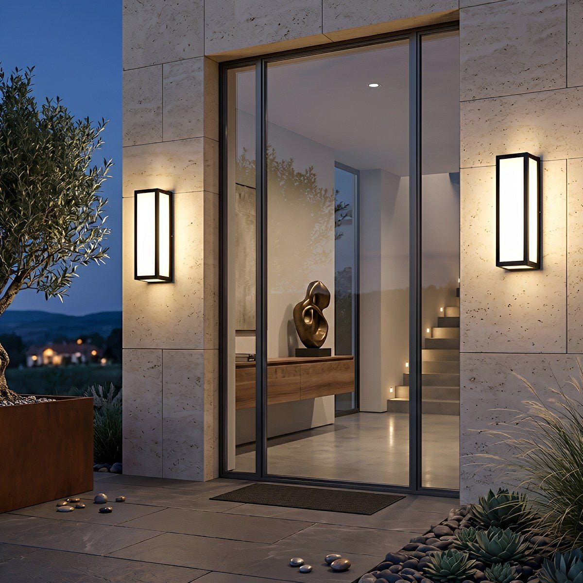 Rechthoekige Buitenwandlamp Zwart met Bewegingssensor IP65 Waterdicht LED Verlichting voor Tuin Terras | Sulvida