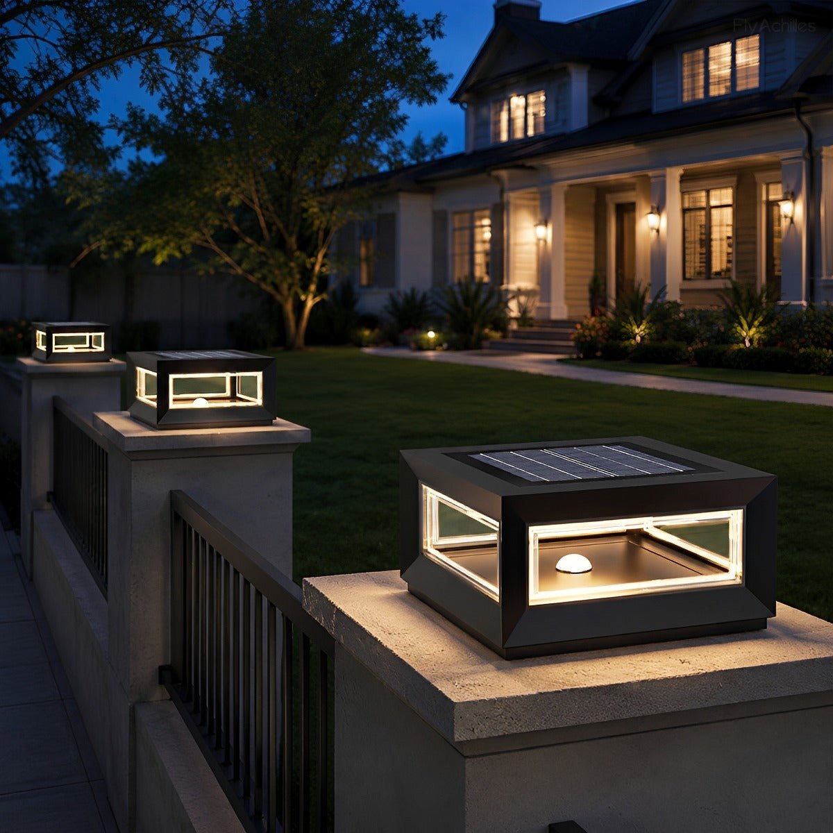 Rechthoekige LED Tuinlamp Roestvrij Staal Waterdicht Modern Design Buitenverlichting Paalverlichting | Sulvida