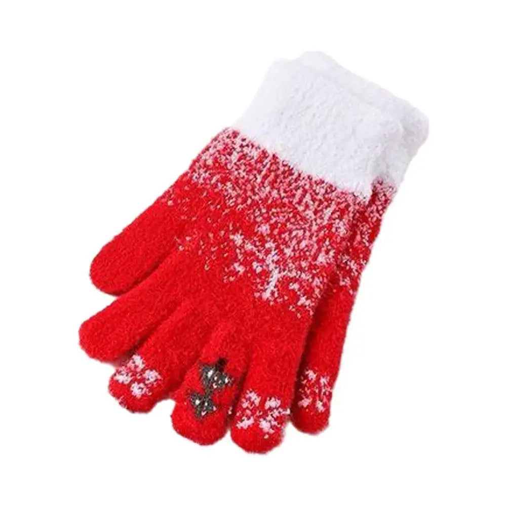 Gebreide Vingerloze Handschoenen met Fleecevoering Converteerbaar Groen Rood Wit Winter Warm Dames Heren | Sulvida