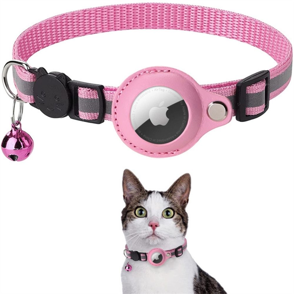 Kattenhalsband met reflecterende banden en GPS-trackerhouder voor veilige buitenactiviteiten en nachtelijke wandelingen | Sulvida