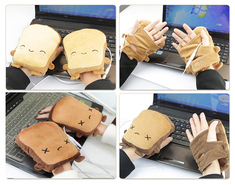 USB-verwarmde vingerloze wanten in toastvorm voor typen en gamen – ideaal voor koud weer kantoor en thuiswerken | Sulvida