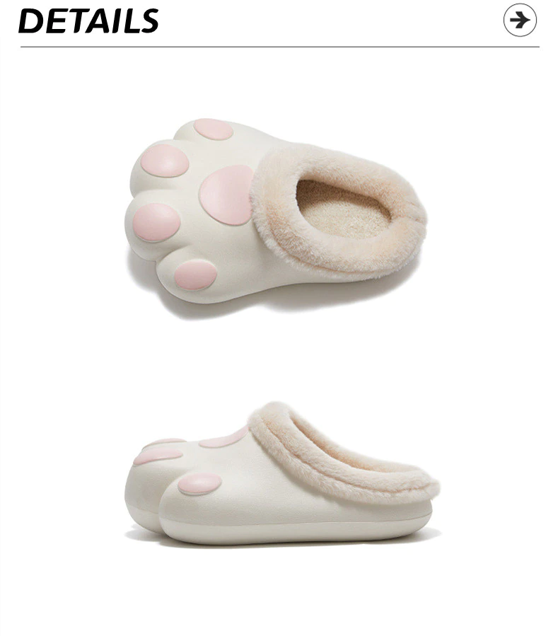 Warme Pantoffels Kattenpoot Motief Zachte Fleece Antislip Huisschoenen Dames Heren Herfst Winter Comfort | Sulvida