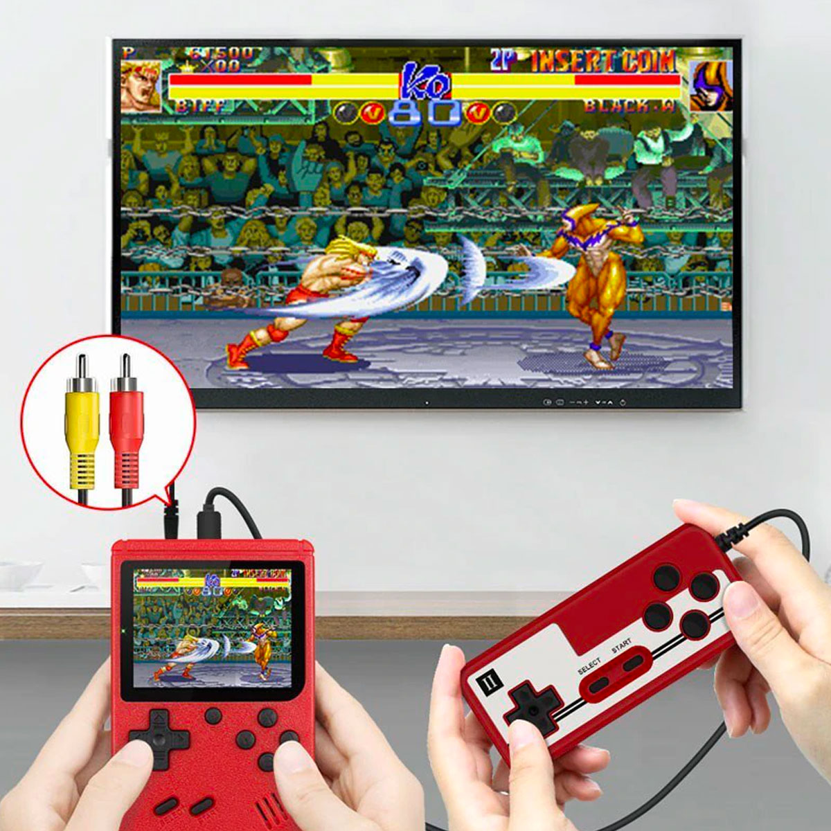 Retro Gameconsole met 400 Games TV-aansluiting Draagbaar Oplaadbaar Vintage Arcade Gaming Nostalgie Spelcomputer | Sulvida