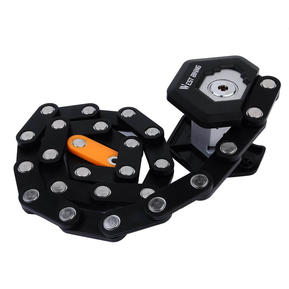 Vouwbaar Fietsslot Staal 78cm Zwart Kettingslot met Montagebeugel voor Fiets E-bike Scooter Mountainbike | Sulvida