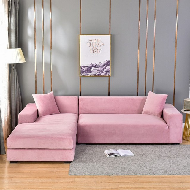 Elastische Bankhoes Fluweel Volledige Bescherming 1-4 Zits Wasbaar Vlekbestendig Huisdieren Stretch Sofa Cover | Sulvida