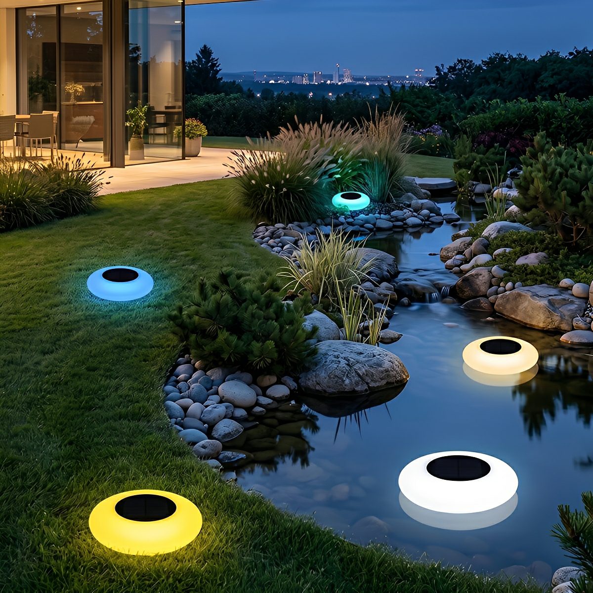 Drijvende Zwembadverlichting op Zonne-energie RGB LED Waterdicht Rond Vijververlichting Tuinverlichting | Sulvida