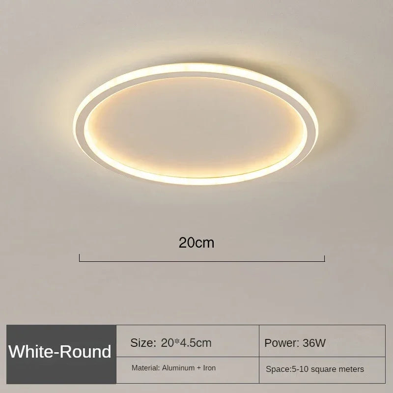 Ronde LED Plafondlamp Scandinavisch Design Mat Zwart Wit Goud 20-60cm Dimbaar Woonkamer Slaapkamer Gang | Sulvida