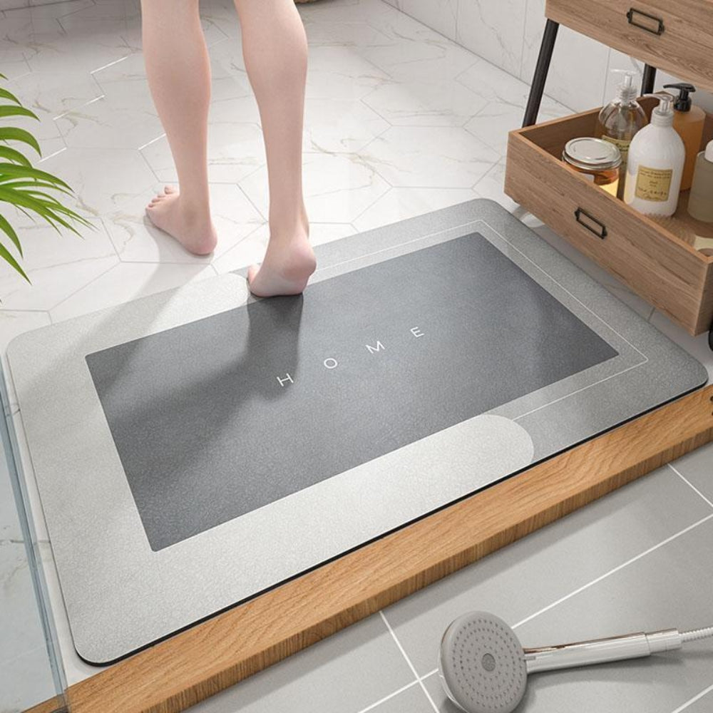 Antislip Badmat Microvezel voor Douche en Bad Ovaal 60×40 cm Zwart Grijs Blauw Groen Absorberend Antislip | Sulvida