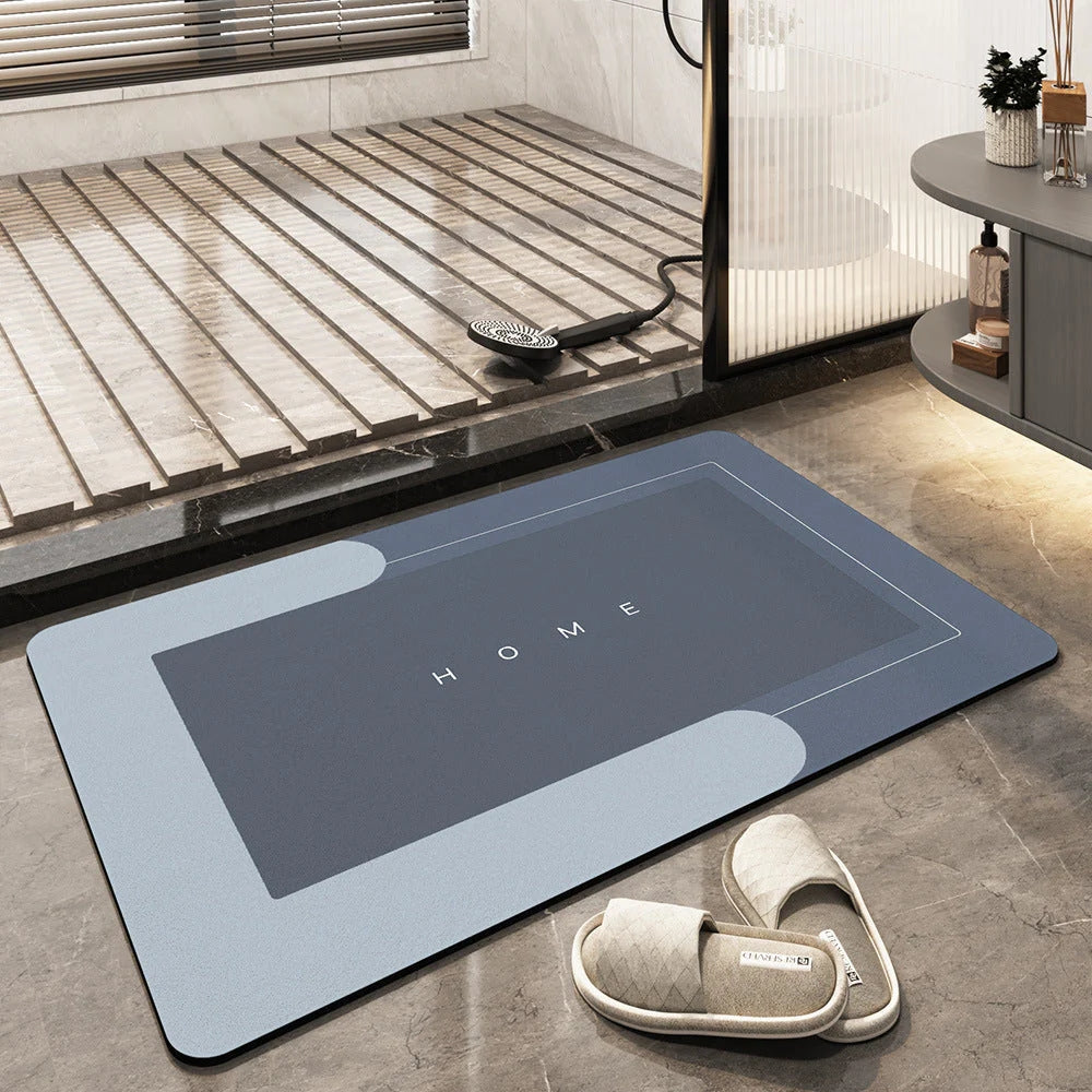 Antislip Badmat Microvezel voor Douche en Bad Ovaal 60×40 cm Zwart Grijs Blauw Groen Absorberend Antislip | Sulvida