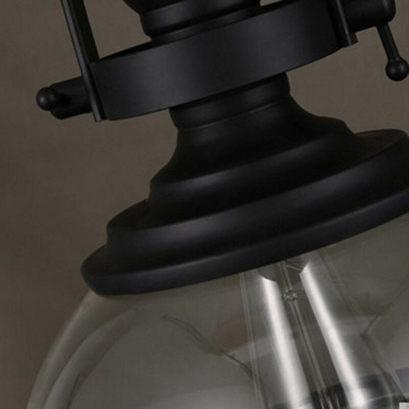 Glazen Hanglamp Industrial Ø30cm Komvorm Transparant Glas met Metaal Binnenverlichting Eetkamer Woonkamer | Sulvida