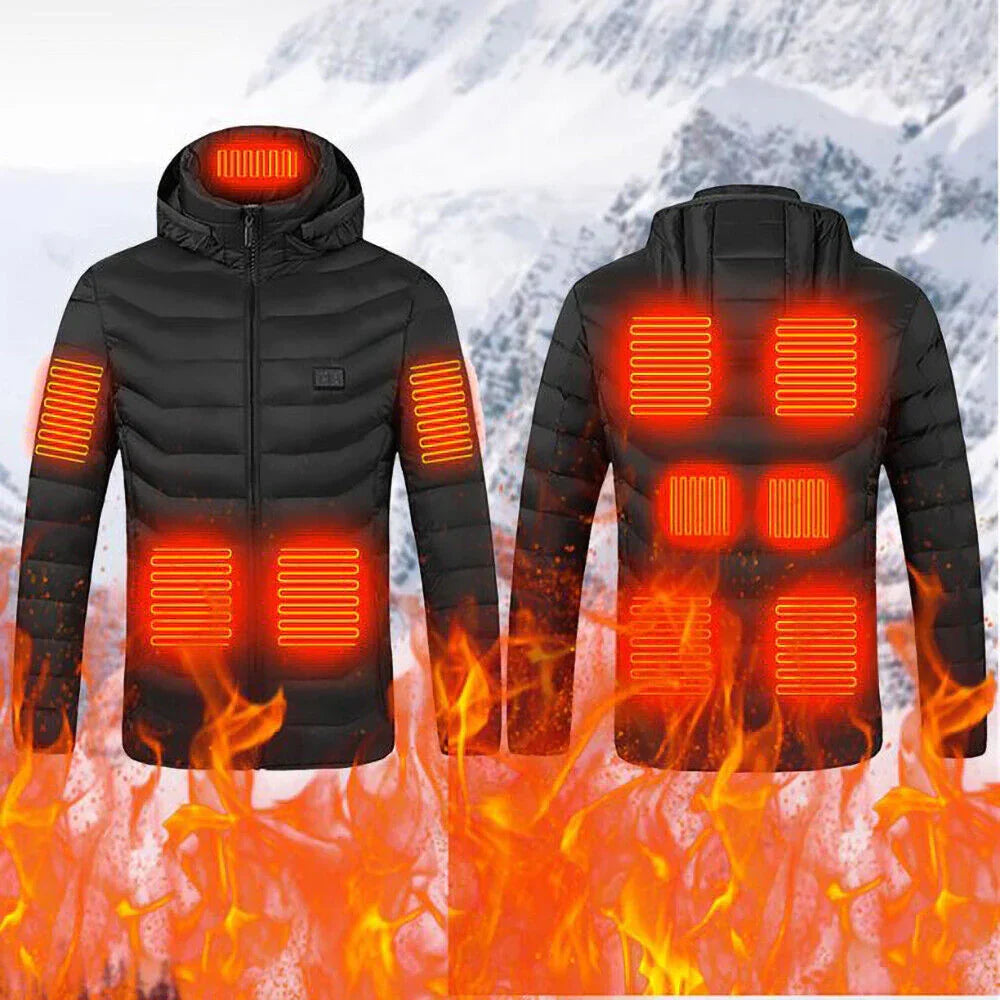 Unisex verwarmde winterjas met USB powerbank 3 warmtestanden waterafstotend winddicht outdoorkleding | Sulvida
