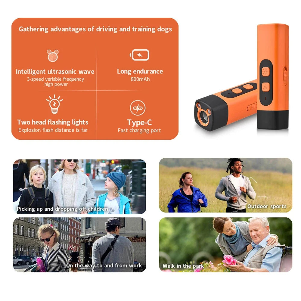 Hondentrainer op Ultrageluid met 3 Trainingsmodi - Oplaadbaar Anti-Blaf Apparaat voor Effectieve Hondenopvoeding | Sulvida