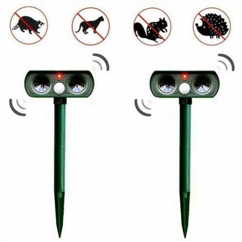 Répulsif solaire pour animaux avec capteur de mouvement et lumière LED pour une lutte efficace contre les animaux dans le jardin, jour et nuit | Sulvida