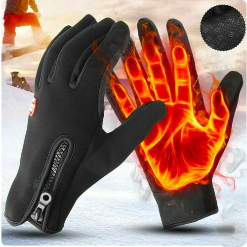 Verwarmde Winterhandschoenen Touchscreen Winddicht Antislip Thermo Outdoor Sporthandschoenen Ski Zwart | Sulvida