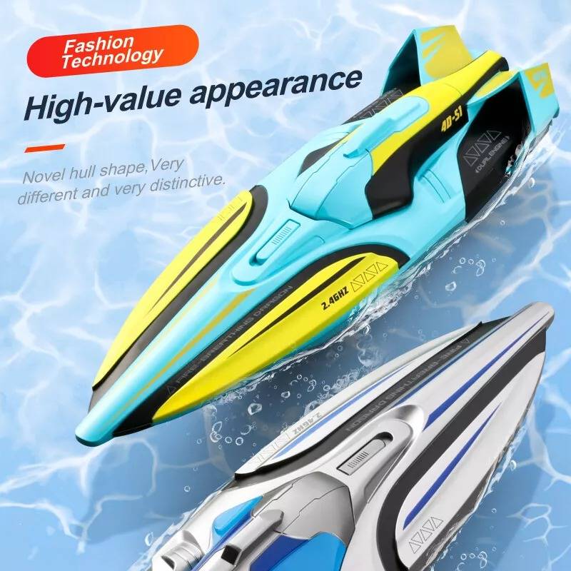 Snelle RC-boot 35 km/h met LED-verlichting en 2,4 GHz afstandsbediening voor kinderen en volwassenen | Sulvida