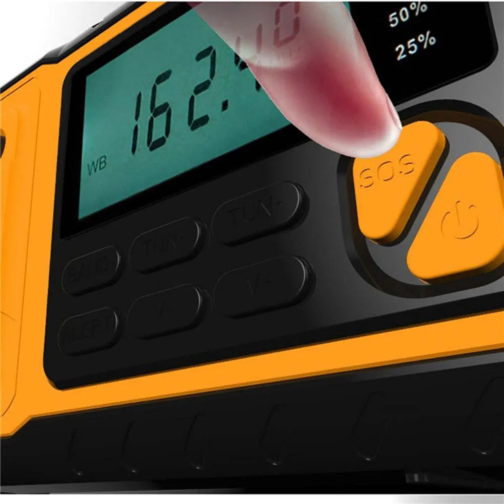 Radio d’urgence à énergie solaire et manivelle, batterie externe de 4000mAh, alarme SOS, radio FM AM et lampe torche pour les activités de plein air et le camping | Sulvida